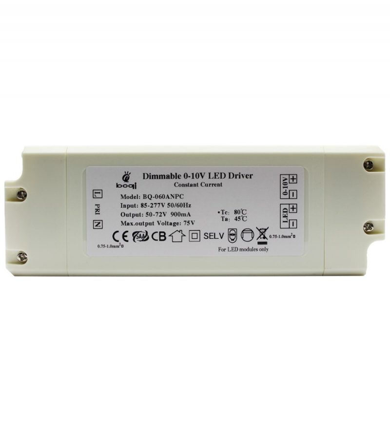 Constant Current 0-10V Dimmable LED Drivers 60W 900mA