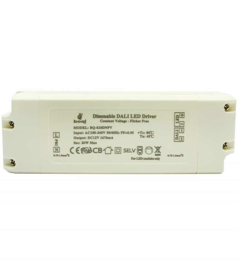 HPFC Constant Voltage DALI Dimmable LED Driver 12V 20W